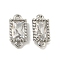 Brass Clear Cubic Zirconia Connector Charms, Cadmium Free & Nickel Free & Lead Free, Rectangle Link, Platinum, 10.5x5.5x2mm, Hole: 1mm