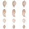 Undyed Wood Big Pendants, Leaf & Wing, Laser Cut Wood Shapes, BurlyWood, 40~74x23.5~39x2~3mm, Hole: 1.6~2mm, 60pcs/set