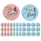2 Sheets 2 Colors Gold Stamping Round Dot Paper Sealed Decorative Stickers, Team Boy Girl Baby Shower Decals for Envelope, Gift Bag, Card Sealing, Mixed Color, 173x130x0.2mm, Sticker: 40mm, 12pcs/sheet, 1 sheet/color