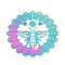 201 Stainless Steel Connector Charms/Links, Flower with Hollow Bees, Etched Metal Embellishments, for DIY Wind Spinners, Multi-color, 50x50x0.2mm, Hole: 0.9mm