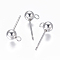Non-Tarnish 304 Stainless Steel Ear Stud Components, with Loop, Ball, Stainless Steel Color, 16x5mm, Hole: 1.6mm, Pin: 0.7mm