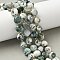 Natural Tree Agate Beads Strands, with Seed Beads, Faceted, Twist, 10x9~10x9~10mm, Hole: 1mm, about 33~34pcs/strand, 15.04''~15.35''(38.2~39cm)