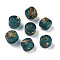 Handmade Lampwork Beads, Column, Teal, 11~13x10~11mm, Hole: 3mm
