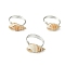 Natural Spiral Shell Finger Rings, Copper Wire Wrap Jewelry for Women, Silver, Pale Goldenrod, 1.5mm, Inner Diameter: 18mm, shell: 7.5~9x16~20.5mm