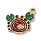 Ion Plating(IP) 304 Stainless Steel Enamel Charms, Crab Charm, Golden, 14.5x14.5x1.5mm, Hole: 1.8mm