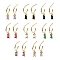 Rectangle Cubic Zirconia Drop Earrings for Her, Dangle Stud Earrings, Open Hoop Earrings, Cadmium Free & Lead Free, Real 18K Gold Plated, 23mm, Pin: 0.8mm