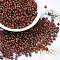 Glass Seed Beads, Half Plated, Inside Colours, Round Hole, Round, FireBrick, 4x3mm, Hole: 1.4mm, 5000pcs/pound