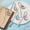 Alloy Hook Bookmark, Hexagon Prism Natural Quartz & Alloy Moon Charms Bookmark, Mixed Color, 148mm, 5pcs/set
