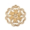 304 Stainless Steel Pendants, Flower Charm, Laser Cut, Ion Plating(IP), Real 18K Gold Plated, 33x30x1.5mm, Hole: 1.5mm