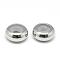 201 Stainless Steel Beads, with Rubber Inside, Slider Beads, Rondelle, Stainless Steel Color, 6x3mm, Rubber Hole: 2mm