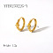 Elegant Stainless Steel Hoop Earrings, with Cubic Zirconia, Real 18K Gold Plated, 12.3x4.2mm