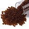 TOHO Round Seed Beads, Japanese Seed Beads, (941F) Smoke Topaz Transparent Matte, 8/0, 3mm, Hole: 1mm, about 1110pcs/50g