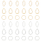36Pcs 6 Style 201 & 304 Stainless Steel Linking Rings, Laser Cut, Horse Eye & Teardrop & Round Ring, Golden & Stainless Steel Color, 20~27x13~20x1mm, Inner Diameter: 18~24x11~18mm, 6pcs/styles