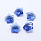Transparent Glass Pendants, Faceted, Star Charms, Cornflower Blue, 13x13.5x7mm, Hole: 1mm