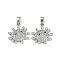 Brass Micro Pave Cubic Zirconia Pendants, Cadmium Free & Lead Free, Sun, Platinum, 16.5x15.5x4mm, Hole: 3.5x3mm