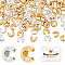 160Pcs 2 Colors Brass Crimp Bead Cover, Mixed Color, 5.5x3mm, Hole: 2mm, 80pcs/color