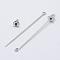 Brass Pin Findings, Platinum, 43mm, Hole: 1mm, 5.5x5.5mm