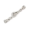 Brass Micro Pave Clear Cubic Zirconia Fold Over Clasps, Long-Lasting Plated, Rack Plating, Platinum, 33mm