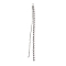 Brass Crystal Rhinestone Cup Chain Big Pendants, Tassel Pendant, with Ball Chain, Platinum, 76x3x2mm, Hole: 2mm