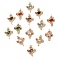 Brass Micro Pave Cubic Zirconia Connector Charms, Butterfly, Cadmium Free & Nickel Free & Lead Free, Light Gold, Mixed Color, 19.5x13.5x4mm, Hole: 1.7mm