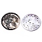 Natural Black Lip Shell Cabochons, Flat Round with Phoenix, 34~35x2mm
