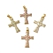 Brass Micro Pave Cubic Zirconia Pendants, with Enamel, Cadmium Free & Nickel Free & Lead Free, Real 18K Gold Plated, Corss, Mixed Color, 32.5x20.5x3.5mm, Hole: 4x3mm