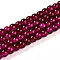 Spray Painted Crackle Glass Beads Strands, Round, Two Tone, Medium Violet Red, 6mm, Hole: 1.3~1.6mm, about 133pcs/strand, 31.4 inch