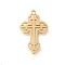 201 Stainless Steel Laser Cut Connector Charms, Religion Cross Links, Golden, 22x14x1mm, Hole: 1.4mm