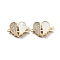 Valentine's Day Brass Micro Pave Cubic Zirconia Box Clasps, Cadmium Free & Nickel Free & Lead Free, with Shell, Real 18K Gold Plated, Heart, White, 12x17x3.2mm, Hole: 1mm