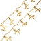 304 Stainless Steel Link Chains, with Spool, Soldered, Bowknot, Golden, 9x11x0.5mm, 5m/roll
