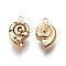Brass Micro Pave Clear Cubic Zirconia Pendants, Nickel Free, Snail Charms, Real 18K Gold Plated, 15x9x5mm, Hole: 1.4mm