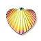 Ion Plating(IP) 304 Stainless Steel Pendants, Heart Charm, Rainbow Color, 17x18x2mm, Hole: 1.6mm