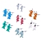 7Pair 7 Style Cute Animal Resin Stud Earrings, Dinosaur & Whale & Dog & Hippo & Shark Earrings for Women, Mixed Color, 22~24x7.5~13.5x10~16mm, Pin: 0.6mm, 1pair/style