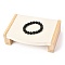 Bamboo Wood Jewelry Display, with Suede Fabric, for Bracelet Displays, Linen, 11.5x15.5x4.1cm