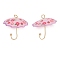 Acrylic Pendants, Umbrella, with Brass Finding , Pearl Pink, 21.5x22mm, Hole: 2mm