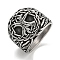 304 Stainless Steel Open Rings, Skull, Antique Silver, Inner Diameter: 19mm