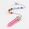 Resin Bracelets Making, with Gemstone Beads and Alloy Findings, Flamingo, 230mm