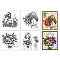 4Pcs 4 Styles PVC Stamp, for DIY Scrapbooking, Human, 55x55mm, 1pc/style