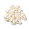 ABS Plastic Beads, AB Color Plated, Round with Letter, Light Goldenrod Yellow, 15.5x16x17mm, Hole: 2mm
