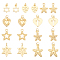 18Pcs 9 Style Alloy Pendants, Long-Lasting Plated, with Jump Ring, Mixed Shapes, Real 18K Gold Plated, 12.5~20x9~15.5x1.6~2.7mm, hole: 2~3.5mm, 2pcs/style