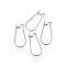 316L Surgical Stainless Steel Hoop Earrings, Stainless Steel Color, 21 Gauge, 25x12x0.7mm