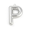 304 Stainless Steel Pendants, Letter Charm, Letter P, 38x24x7mm, hole: 2.3mm