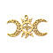 304 Stainless Steel Pendants, Triple Moon with Knot Charm, Laser Cut, Real 18K Gold Plated, 27x44.5x1.5mm, Hole: 2.5mm