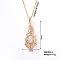 Exquisite Fashion Rose Necklace with Full Rhinestone Water Drop Pendant, 15.75 inch(400mm)