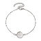 304 Stainless Steel Round Cabochon Setting Bracelets, Satellite Chain Bracelets Making, Stainless Steel Color, 18.8x0.2cm, Tray: 12mm