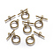Alloy Toggle Clasps, Ring, Antique Golden, Ring: 22x17.5x3mm, Hole: 2mm, Bar: 25.5x8x3mm, Hole: 2mm