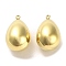 304 Stainless Steel Pendants, Teardrop Charms, Real 14K Gold Plated, 25x15mm, Hole: 1.8mm