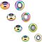 PVD Vacuum Plating 304 Stainless Steel Beads, with Plastic, Slider Beads, Rondelle, Rainbow Color, 6~9x3~4.5mm, Hole: 2.5mm, 24pcs/box