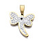 201 Stainless Steel Pendants,  with Polymer Clay Rhinestone, Laser Cut, Dragonfly, Golden, 25x23.5x2.5mm, Hole: 4.5x5mm