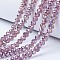 Electroplate Glass Beads Strands, AB Color Plated, Faceted, Rondelle, Old Rose, 2.3~2.7x2mm, Hole: 0.4mm, about 144~150pcs/strand, 28~29cm